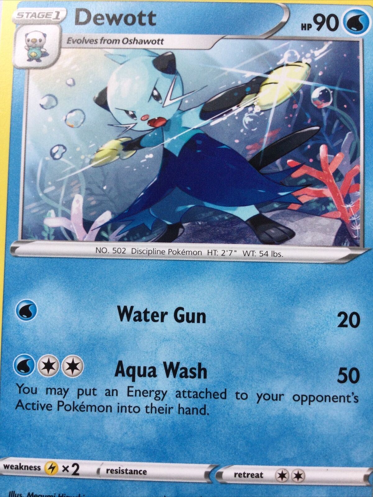 DEWOTT 34/185 Discipline Water Gun Pokemon Card 2020 Vivid Voltage Pack Fresh