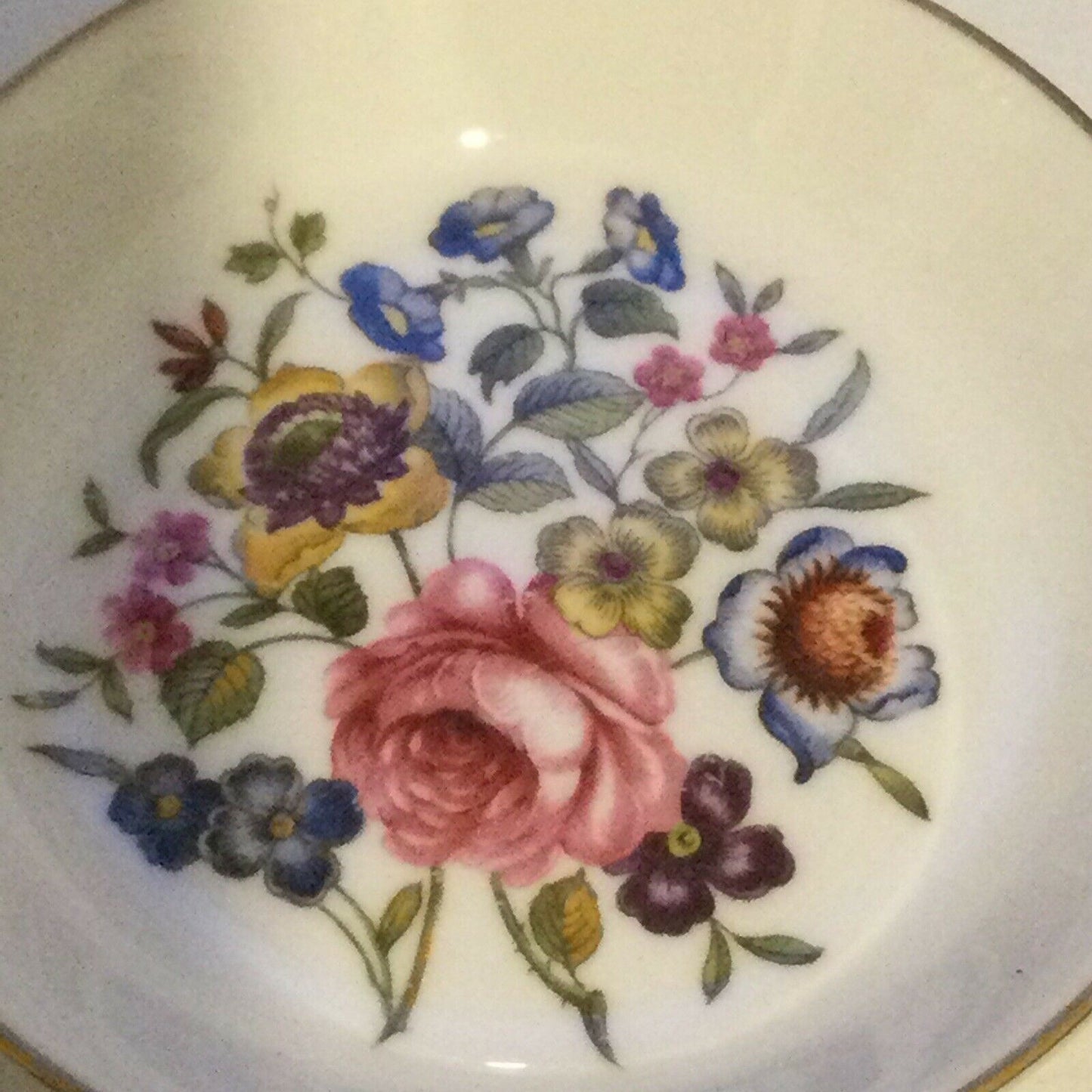 Vintage Royal Worcester 'Bournemouth' Pin/Trinket Dish. Fine Bone China. Pretty bright florals