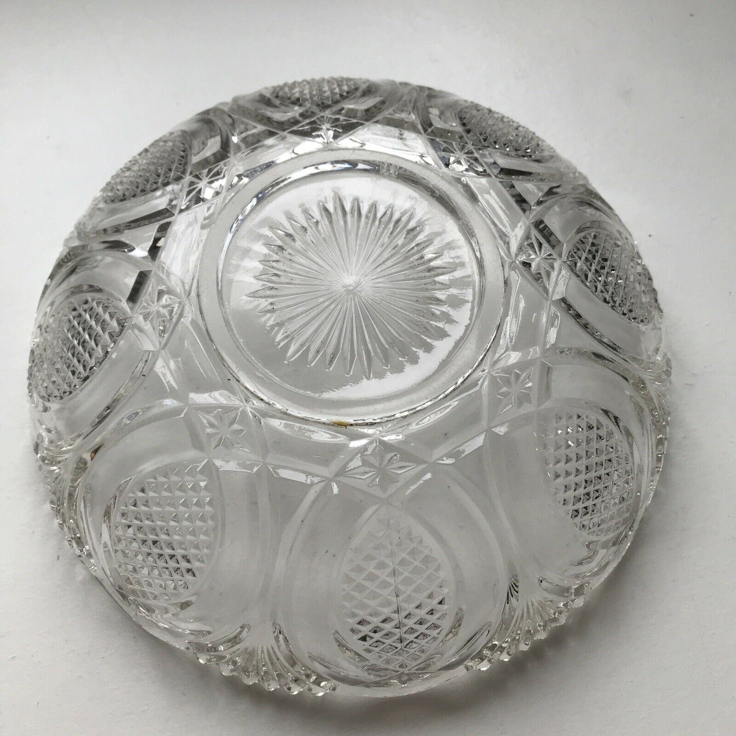 Small Glass Fruit Bowl. Pressed Glass. Clear. Vintage Retro 1950s? Art Deco?