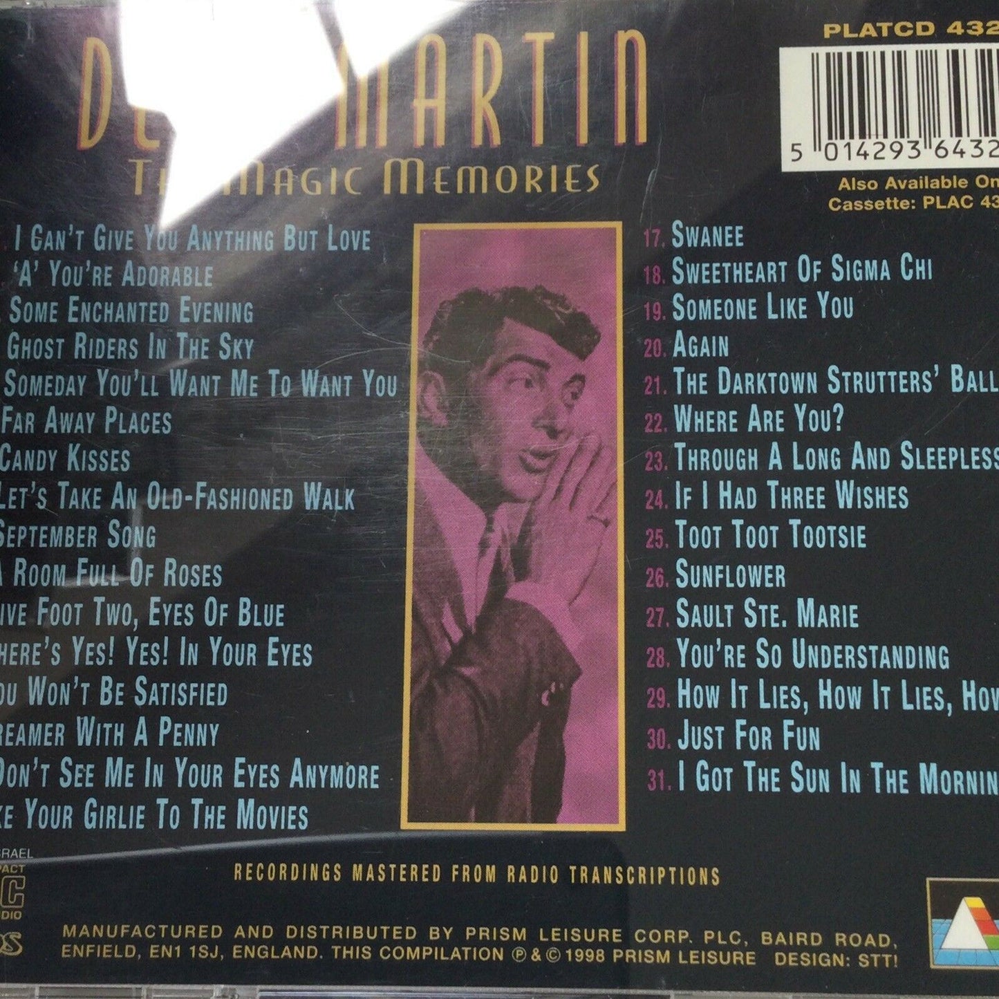 DEAN MARTIN CD The Magic Memories - I Cant Give You Anything But Love, Swanee