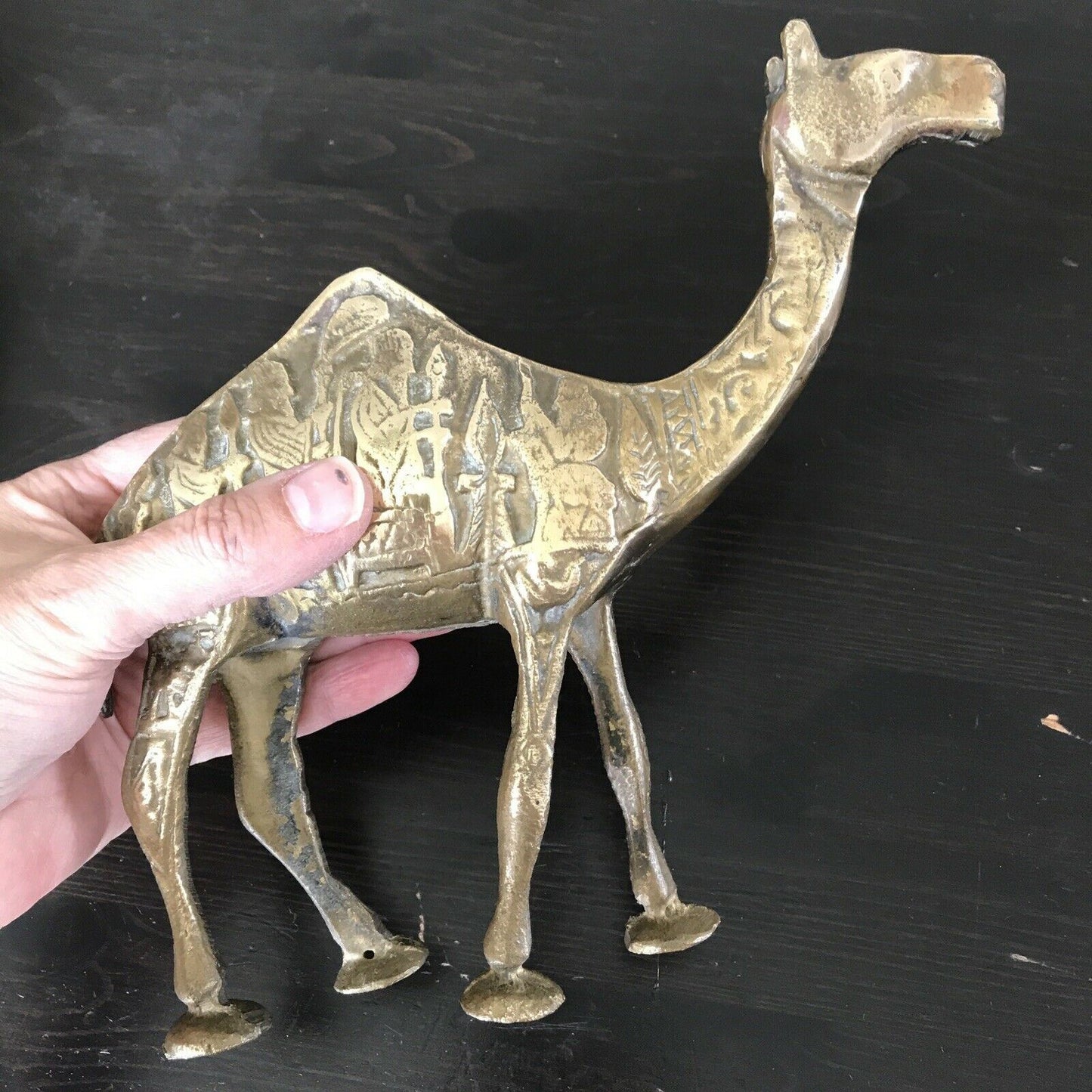 BRASS CAMEL Ornament  With Persian Tales Decoration. 18.5 cm high. King Darius