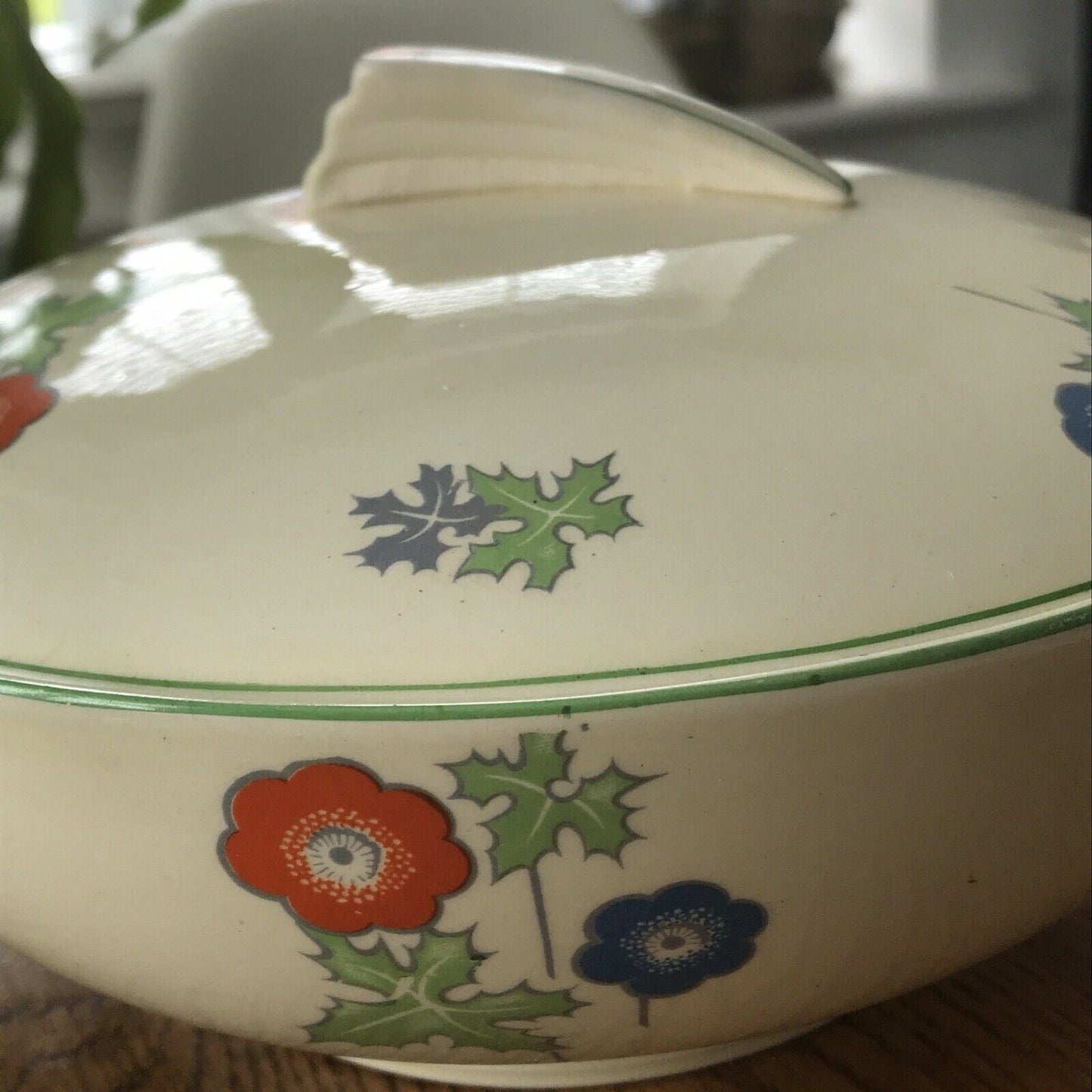 Beautiful Vintage ART DECO 1930s LIDDED VEGETABLE TUREEN DISH Anemone Design