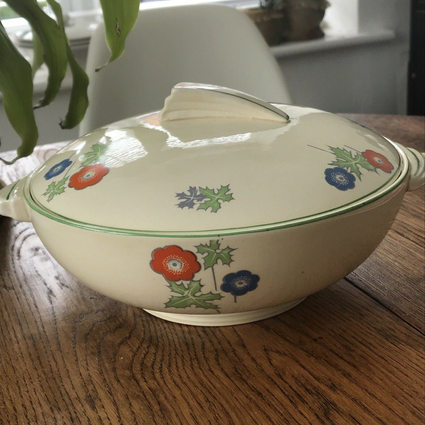 Beautiful Vintage ART DECO 1930s LIDDED VEGETABLE TUREEN DISH Anemone Design