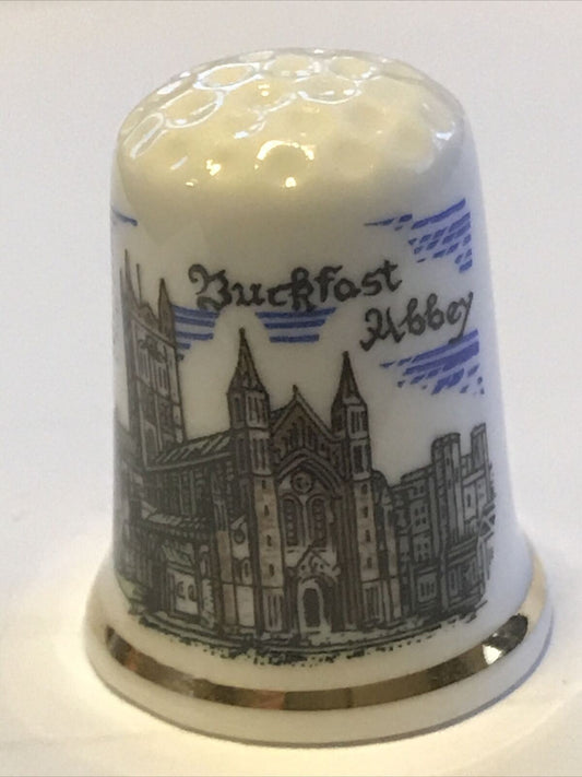 China Thimble BUCKFAST ABBEY Keepsake Goodliffe Raymond C Neale Alcester