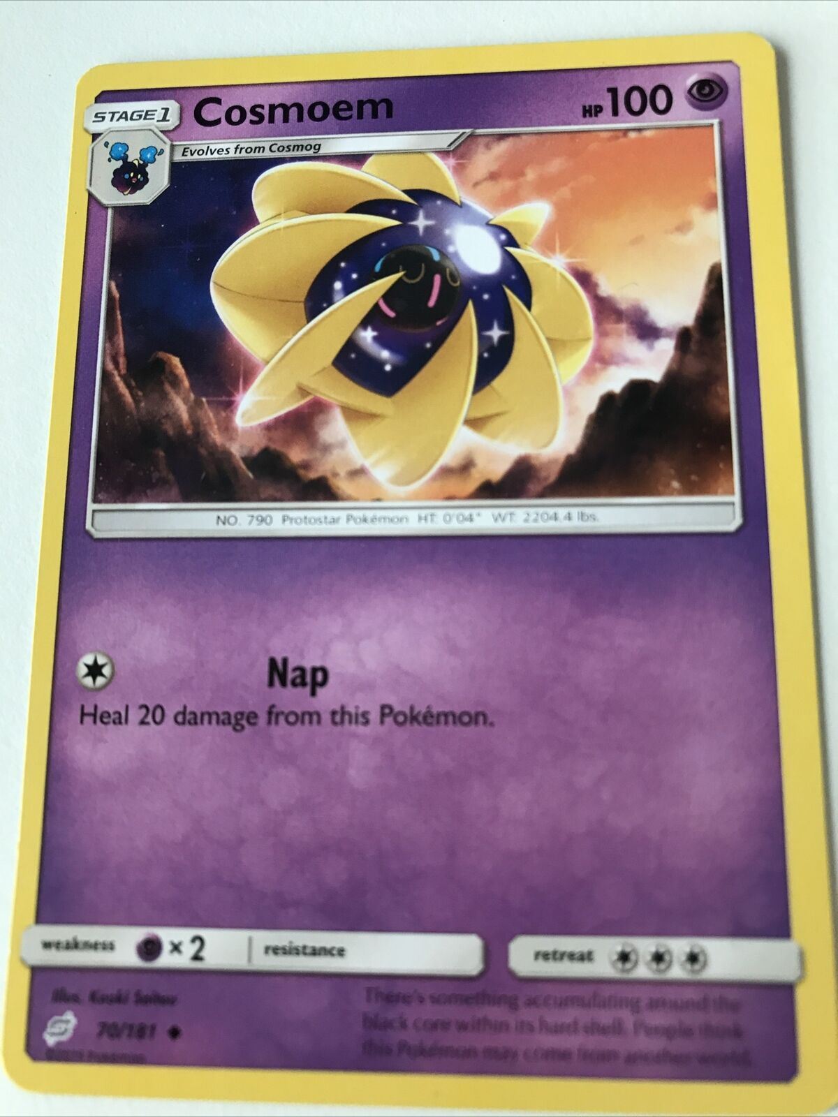 Pokemon Card 2019 70/181 COSMOEM Unified Minds Sun And Moon. Evolves From Cosmog