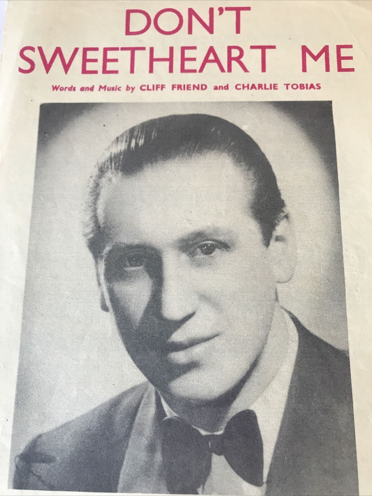 Vintage Sheet Music Don’t Sweetheart Me Eric Winstone Cliff Friend Memorabilia