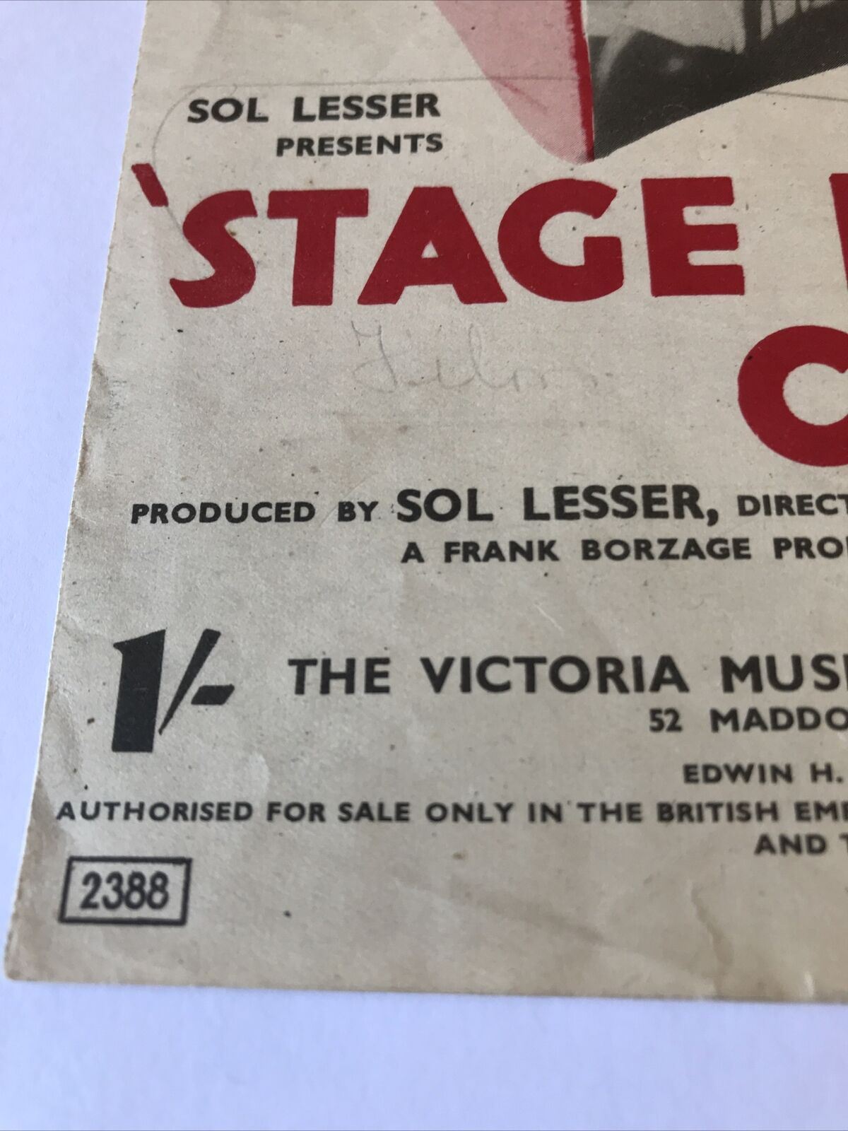 Vintage Sheet Music We Mustn’t Say Goodbye Stage Door Canteen Memorabilia