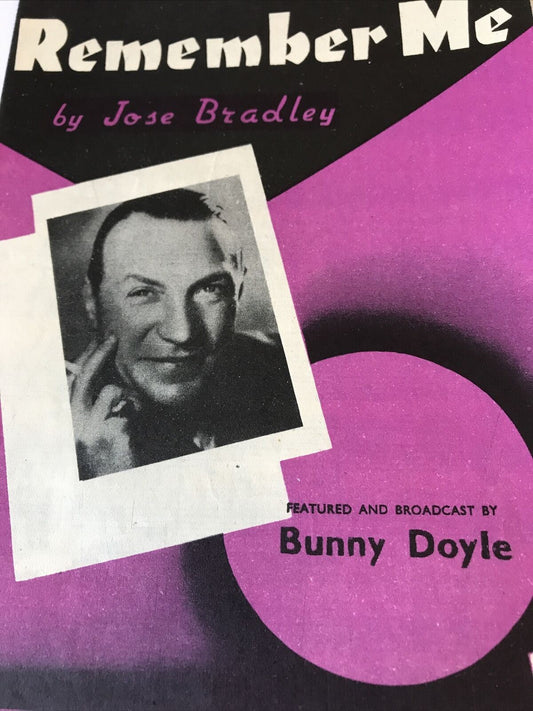 Vintage Sheet Music Remember Me Jose Bradley Bunny Doyle 1940s 1945 WWII