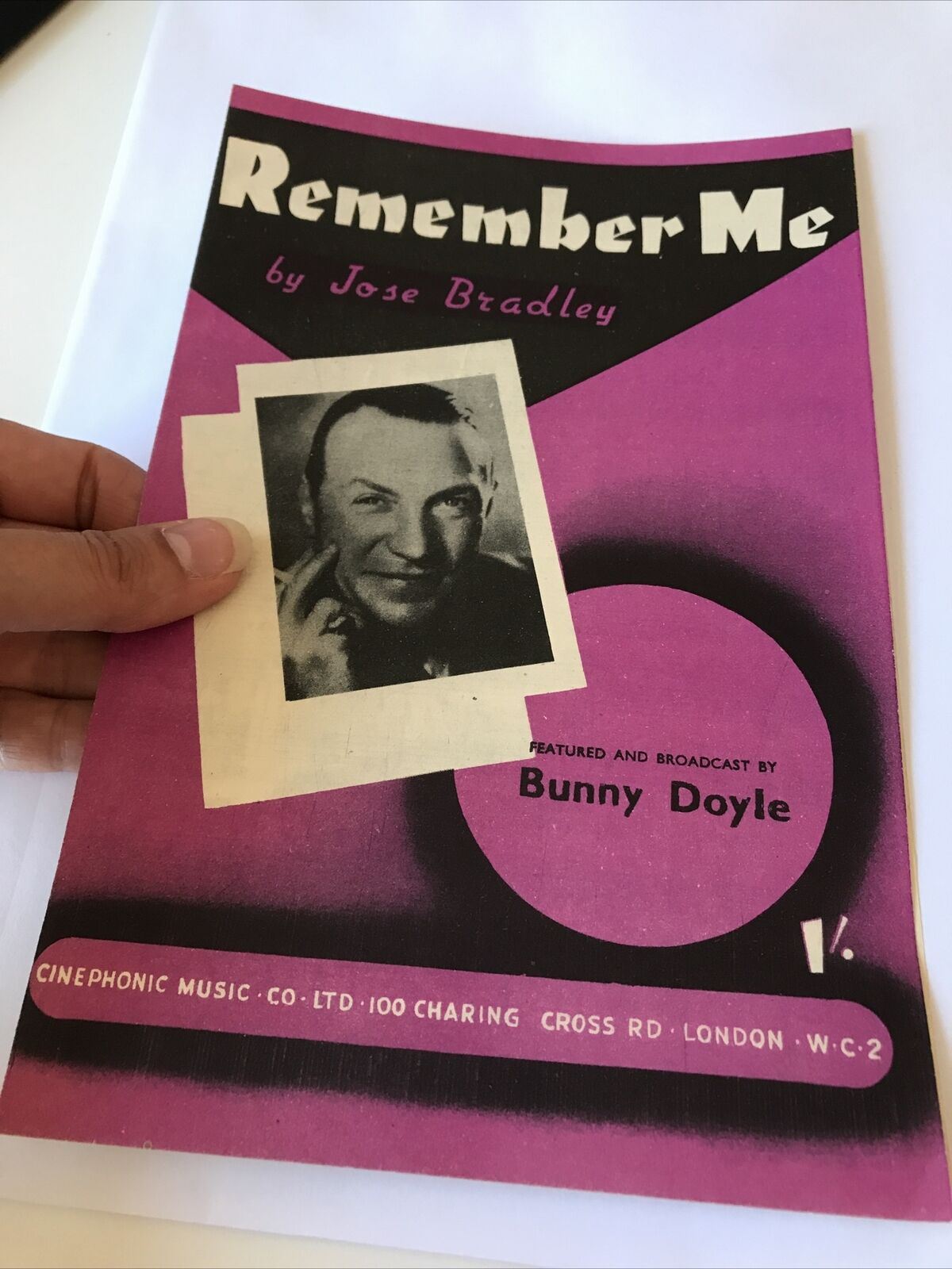 Vintage Sheet Music Remember Me Jose Bradley Bunny Doyle 1940s 1945 WWII