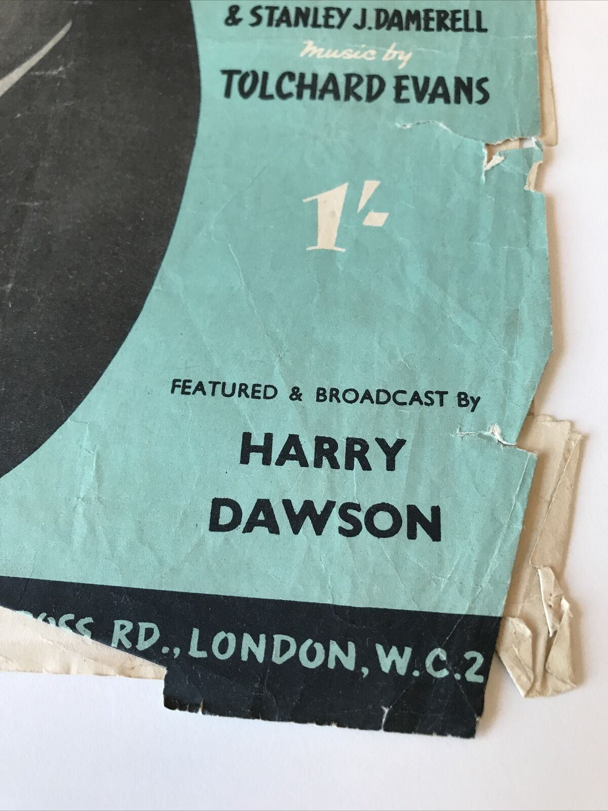 Vintage Sheet Music ‘If’ Harry Dawson Robert Hargreaves Tolchard Evans DAMAGED