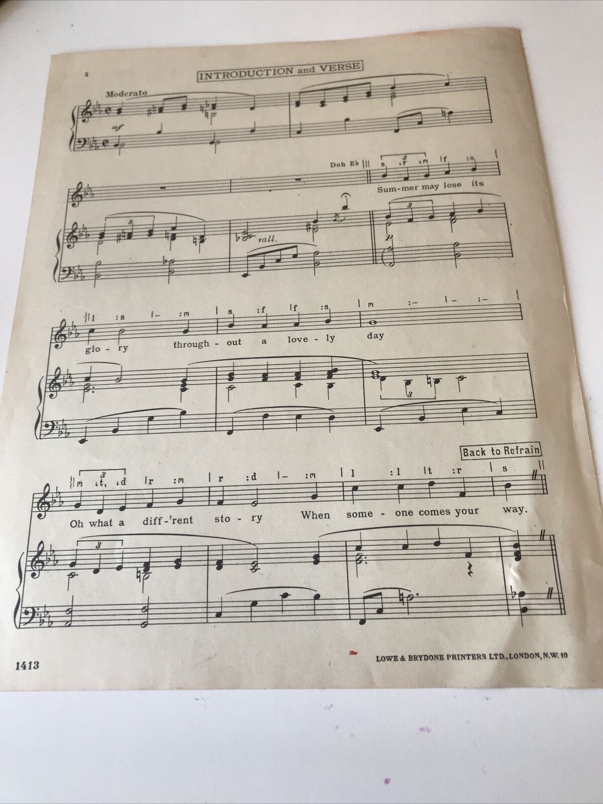 Vintage Sheet Music When You’re In Love Ribton & Richards Harold Fields Desmond 1940s