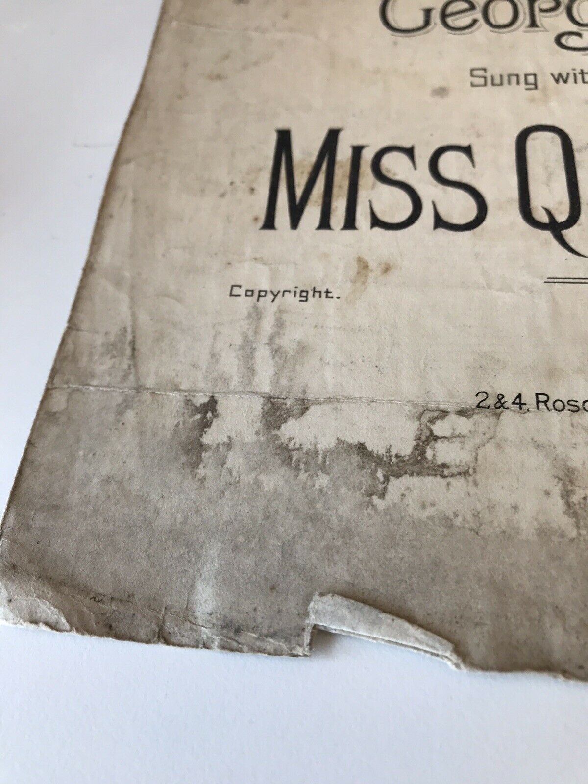 Vintage Sheet Music QUEENIE MAY It May Look Nothing Like You DAMAGED