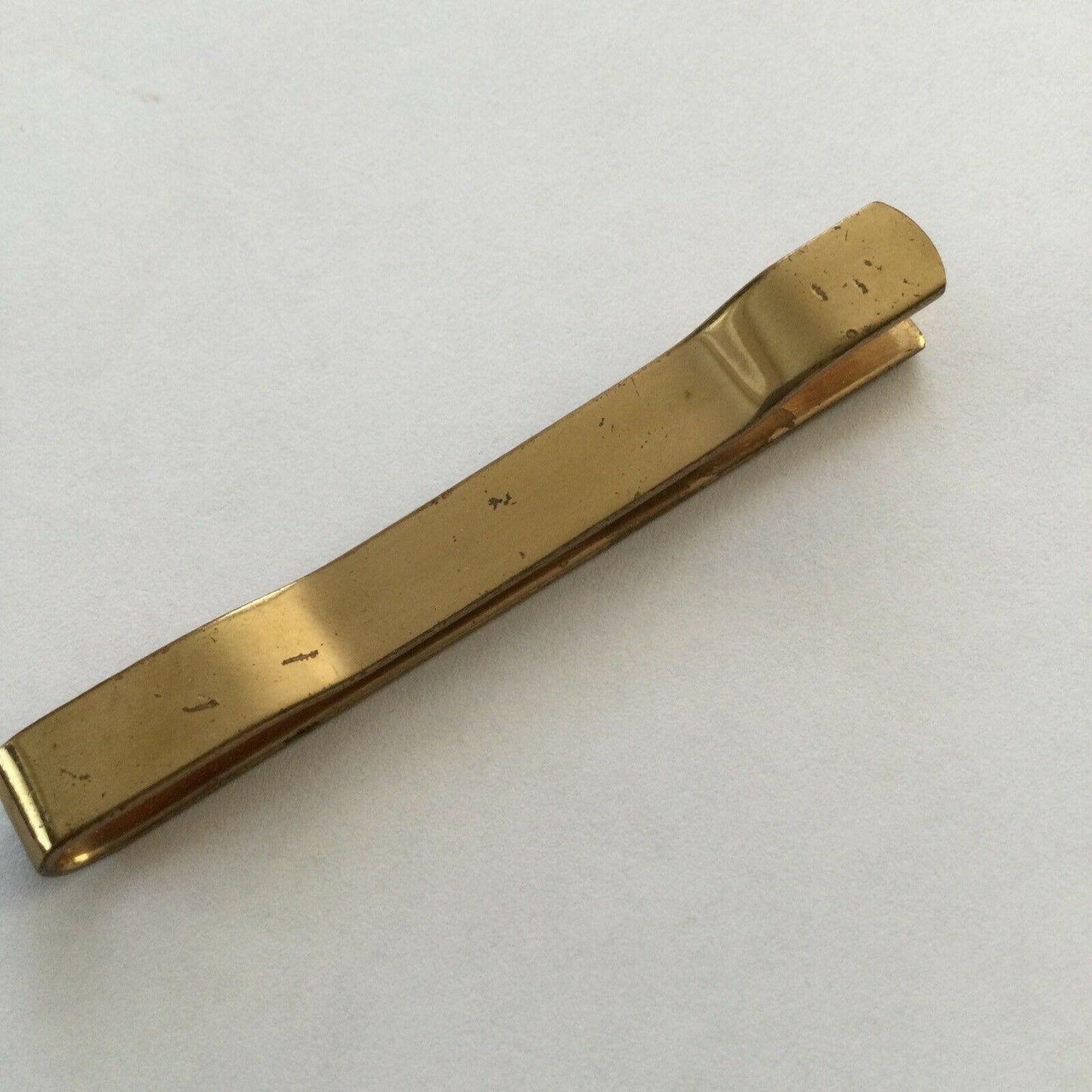 Tie Bar LUGANO SOUVENIR Tie Clip Slide Bar Gold Tone