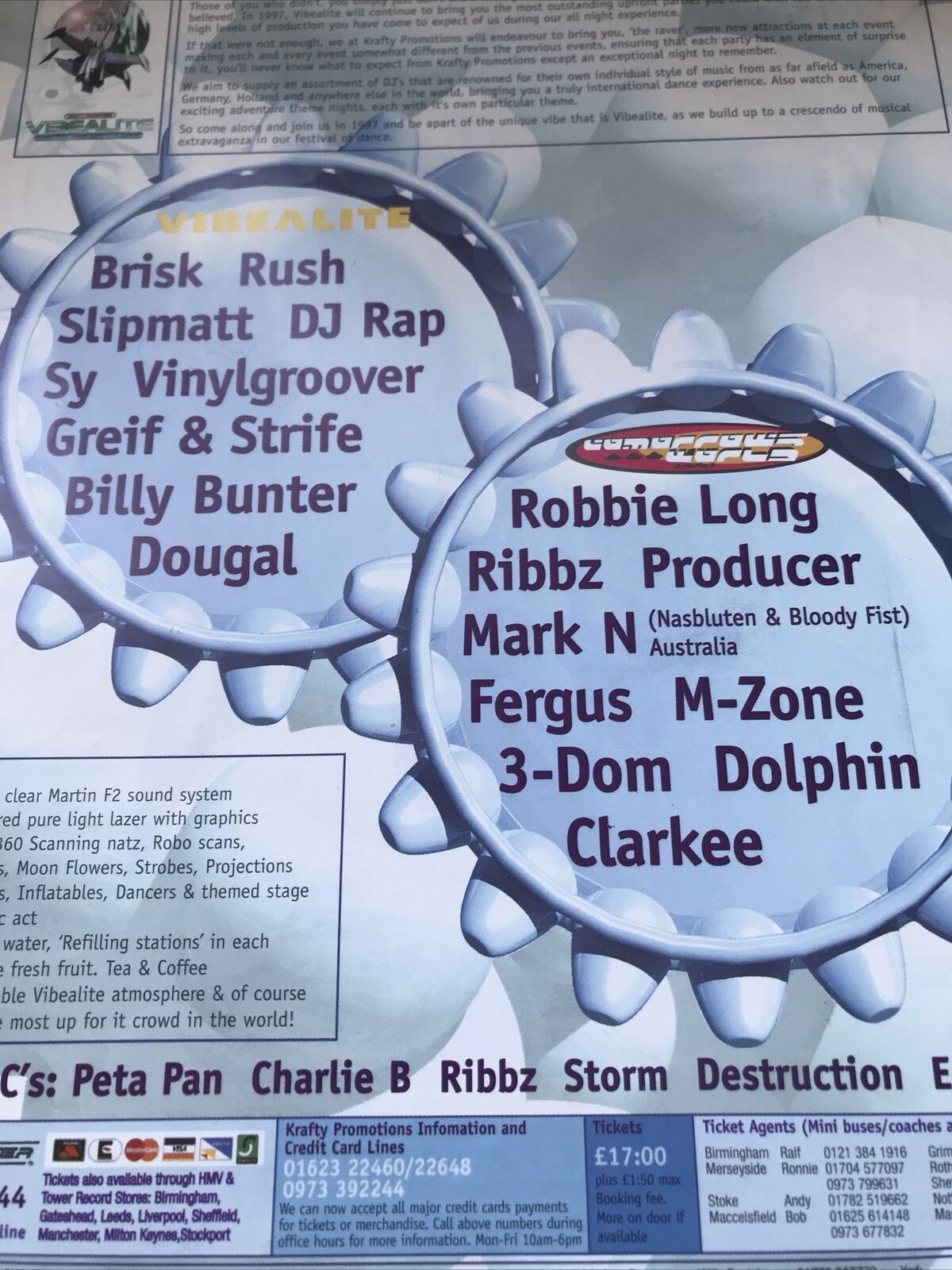 90s Y2K RAVE Memorabilia BRADFORD FEB 1997 VIBEALITE Brisk Rush Slipmatt DJ Rap