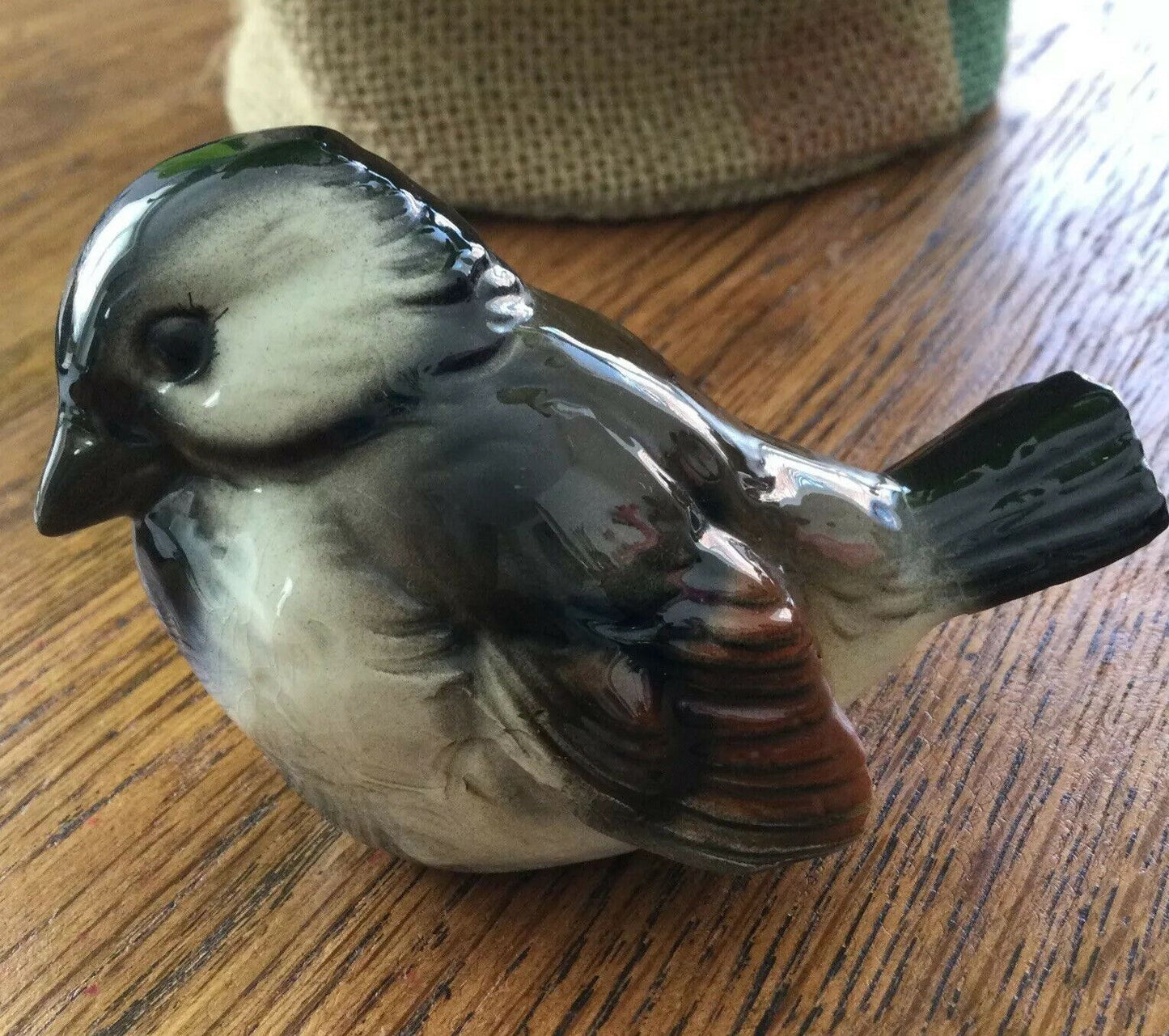 Goebel Sparrow Finch Glazed Ceramic Bird CV74 West Germany Damaged Tail