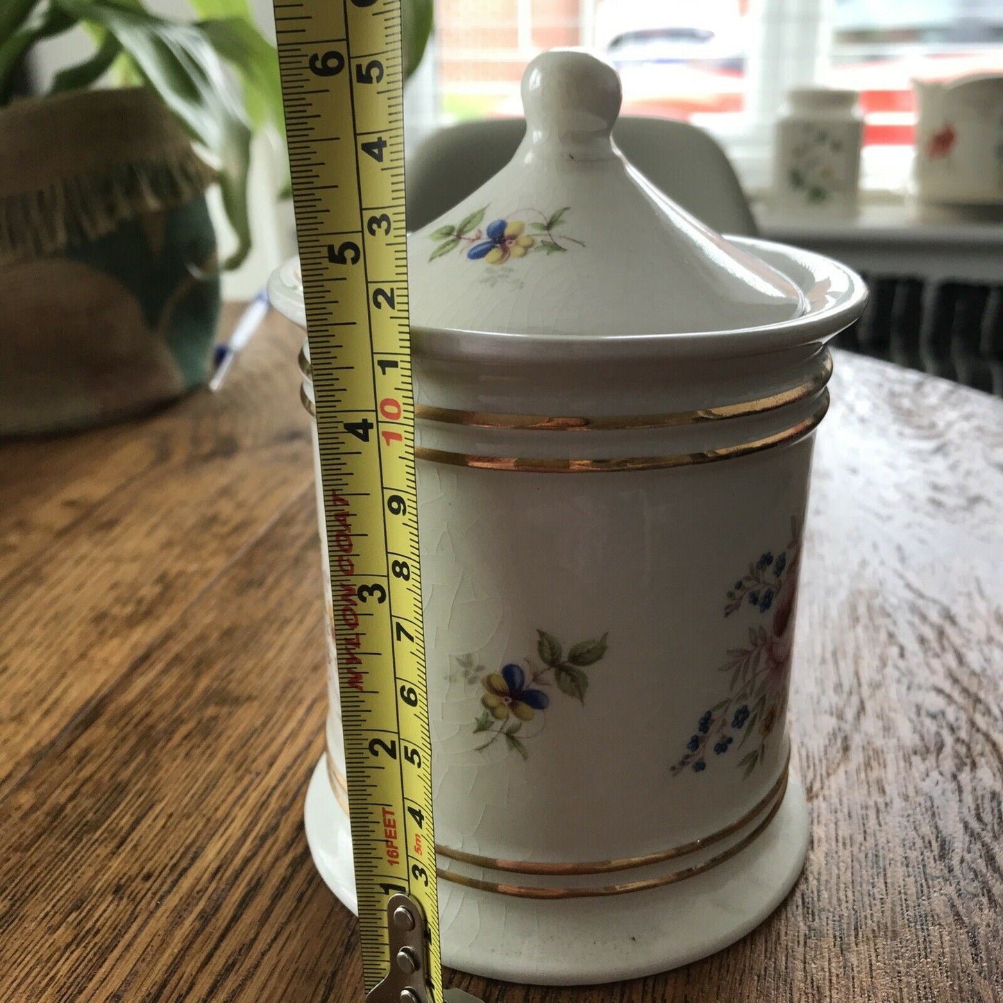 James Kent Old Foley Pot With Lid Lidded Floral Roses Pretty Jar Trinket Pot for bathroom