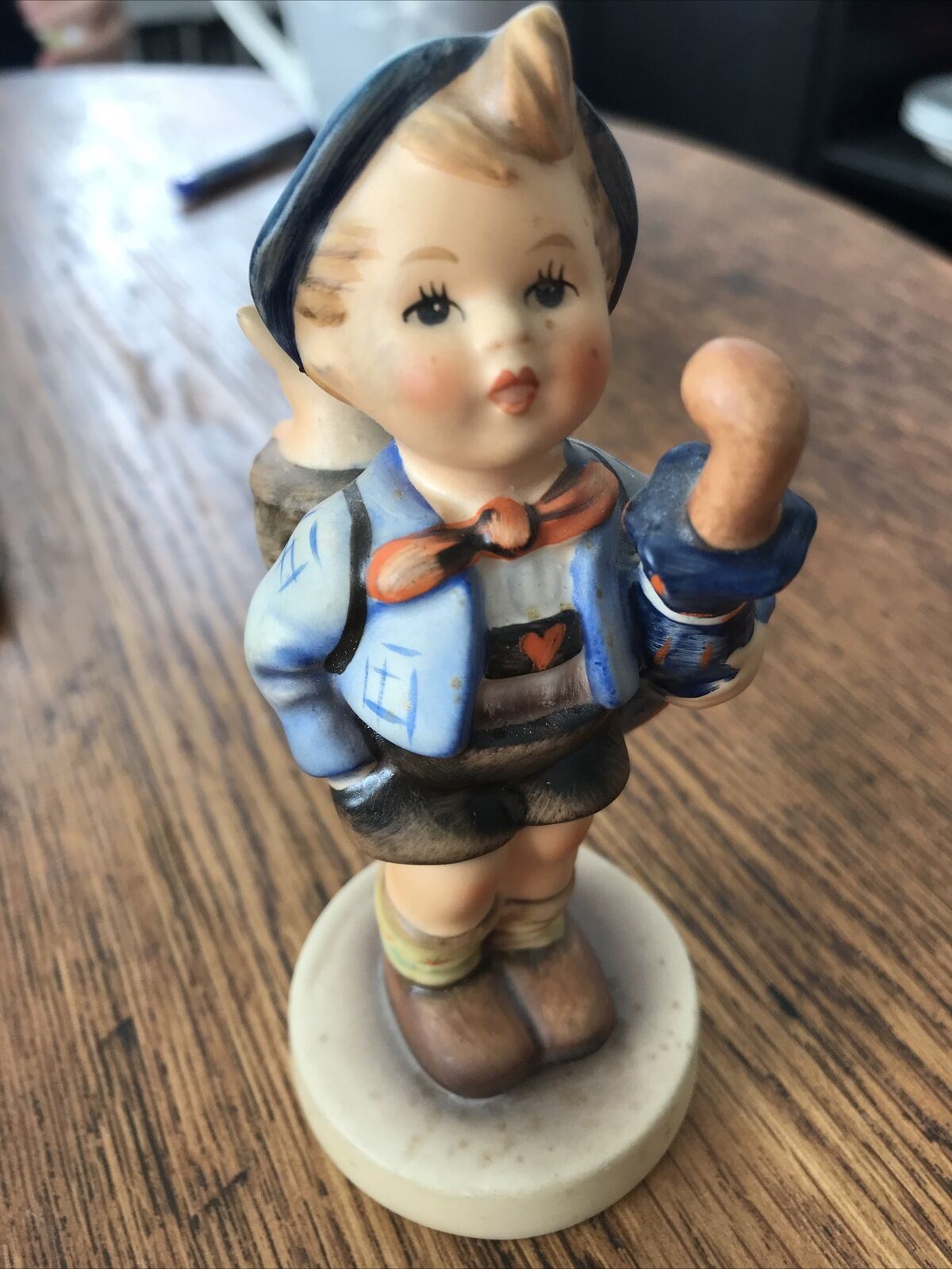 Hummel Figurine HOME FROM MARKET 198 1948  Ornament Boy & Pig Retro Kitsch Cute