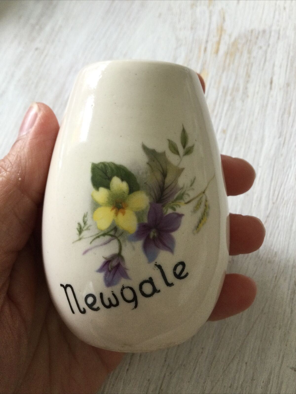 NEWGALE Pembrokeshire Pottery Vase  New Devon Pottery Newton Abbot Souvenir Floral