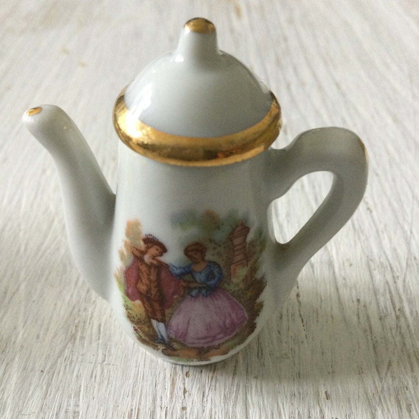 Vintage China Meissnel Limoges Miniature French Teapot And Coffee Pot. Lid Missing From Teapot