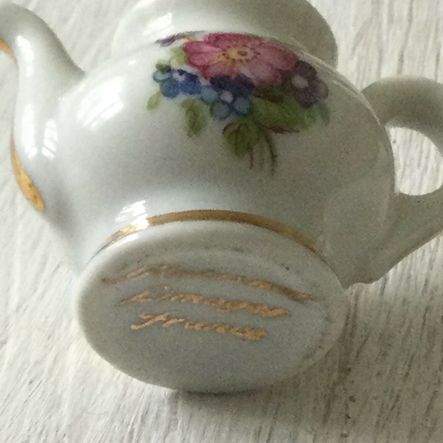 Vintage China Meissnel Limoges Miniature French Teapot And Coffee Pot. Lid Missing From Teapot