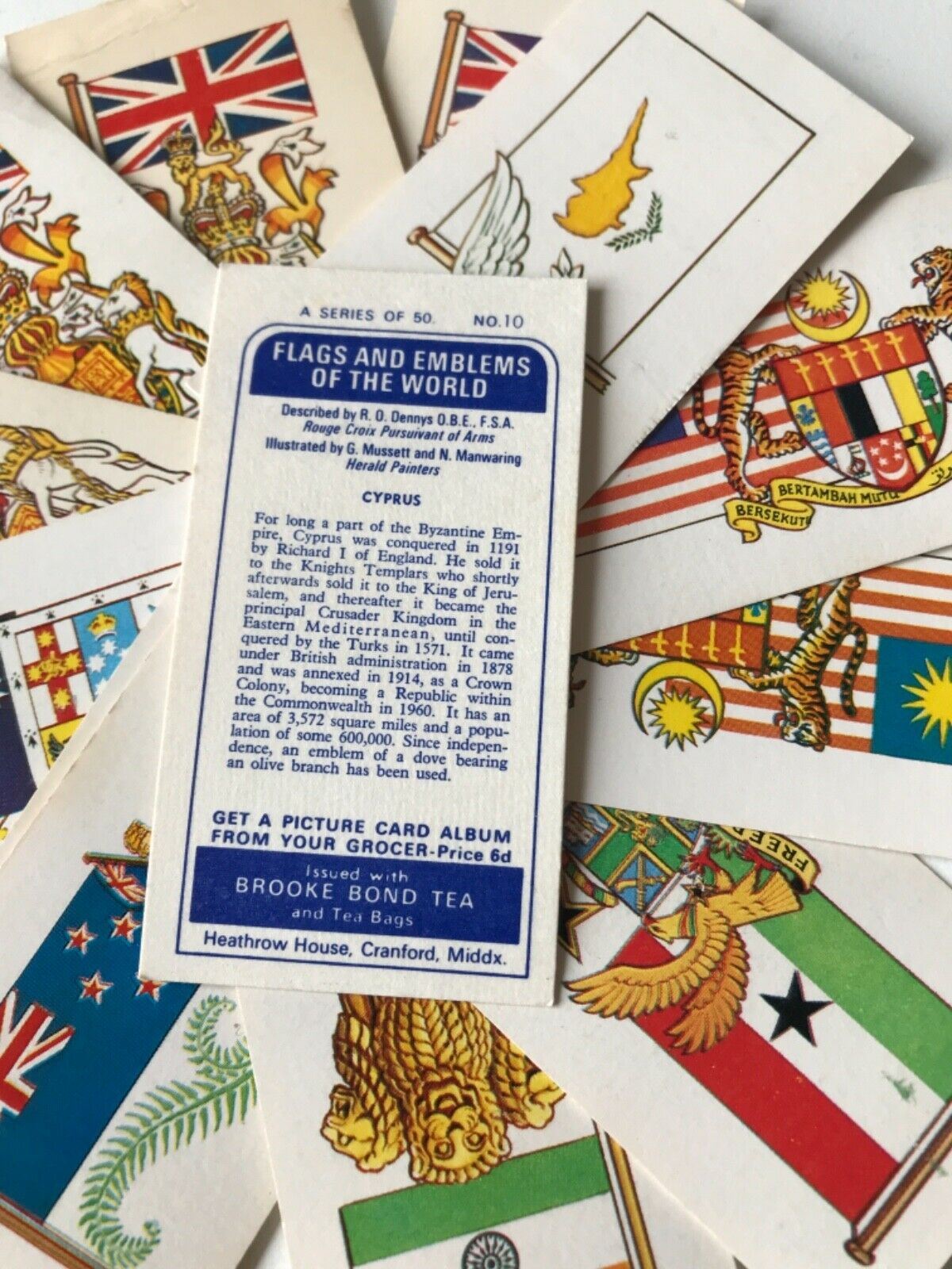 Brooke Bond Tea Cards Flags & Emblems of the World - sold individually