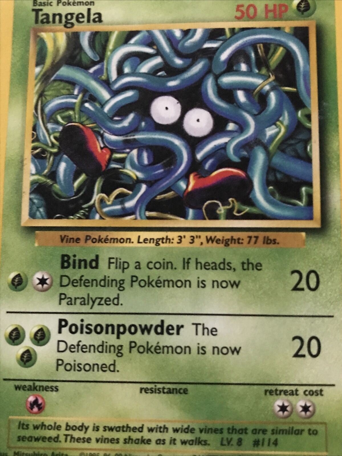 Vintage Pokemon Card 1999 TANGELA 66/102 50HP