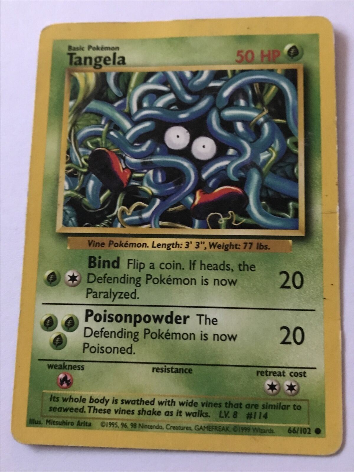 Vintage Pokemon Card 1999 TANGELA 66/102 50HP