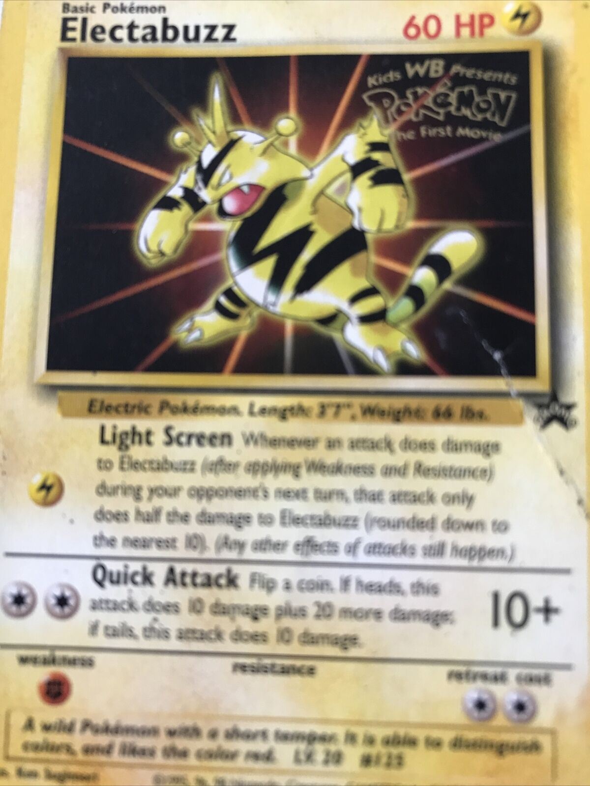 Electabuzz Rare Pokemon card  The First Movie Promo Card Wizards 1999 Played