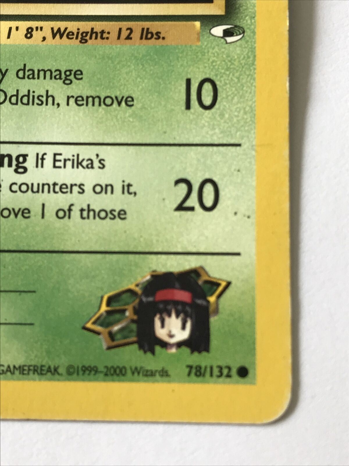 Vintage Pokemon card ERICA’S ODDISH 78/132 Wizards 1999 - 2000 Played