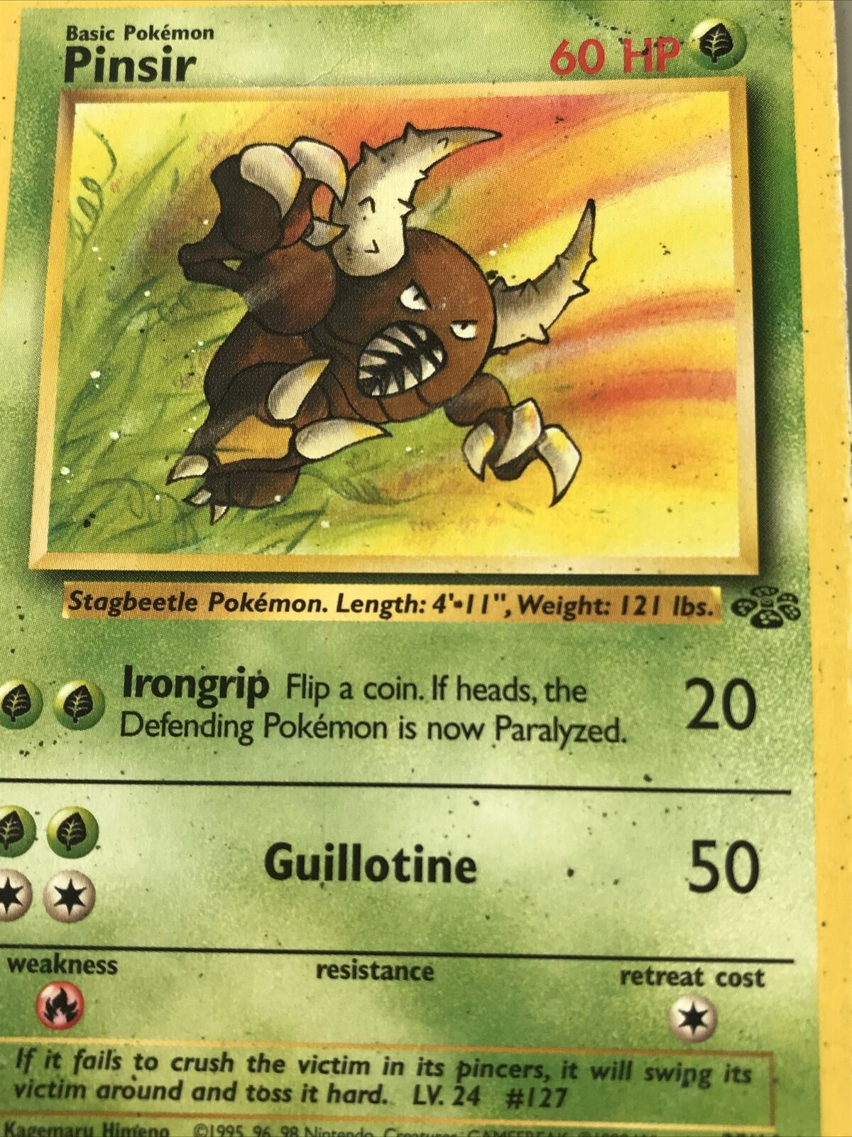 Vintage Pokemon card PINSIR 25/64 Wizards 1999 Played Basic WOTC