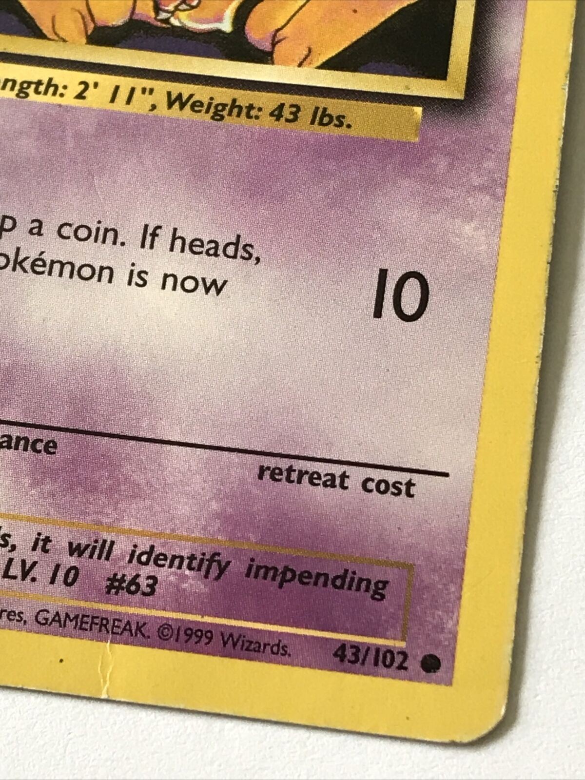 Vintage Pokemon card ABRA 43/102 Wizards 1999 Played Basic WOTC