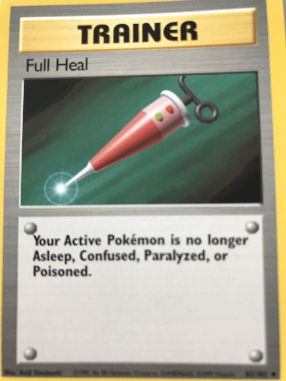 Vintage Pokemon card TRAINER FULL HEAL 82/102 Wizards 1999 Played  WOTC