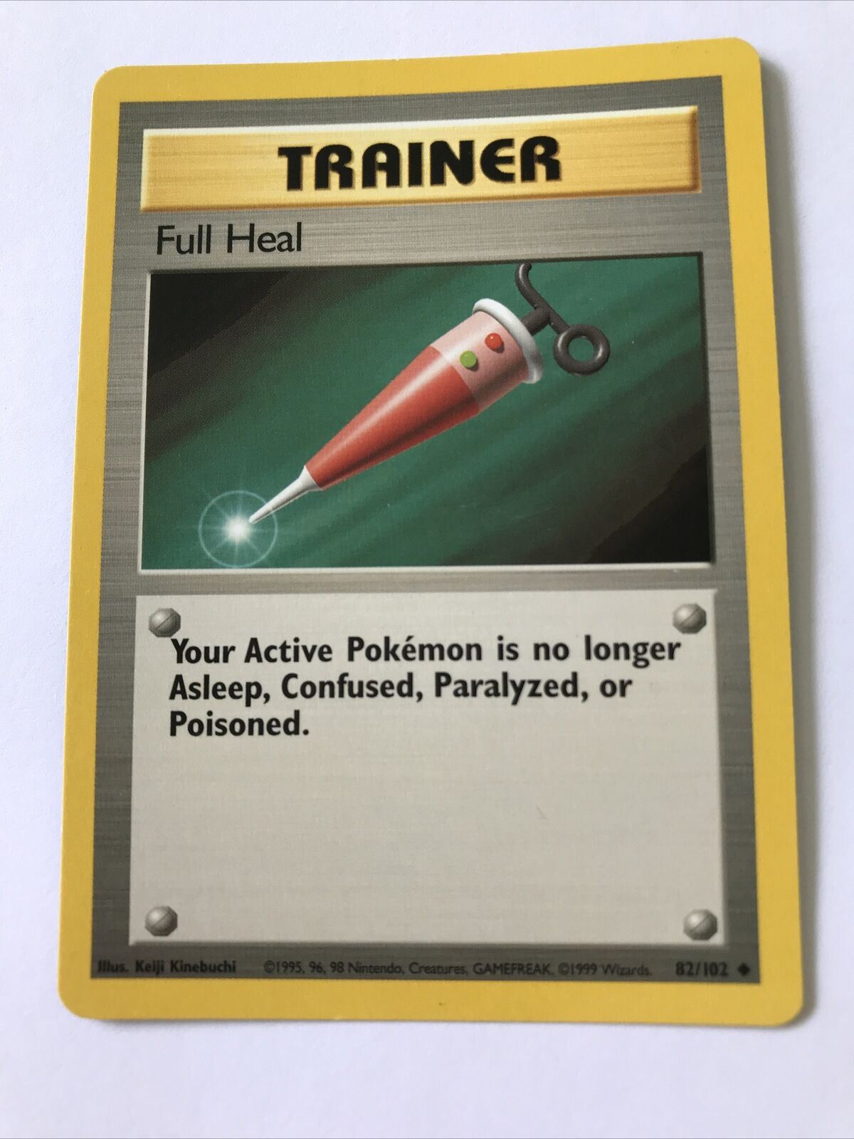 Vintage Pokemon card TRAINER FULL HEAL 82/102 Wizards 1999 Played  WOTC