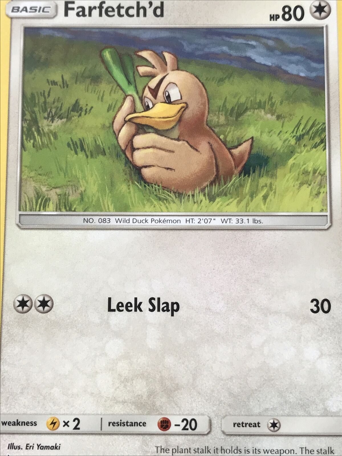 2019 Pokemon Card FARFETCH’D  Pack Fresh HP80 Wild Duck 45/68 No. 83 Basic