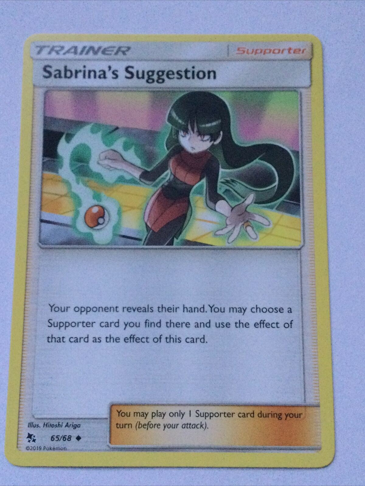 65/68 Sabrina’s Suggestion Uncommon Pokemon Trading Card Game Hidden Fates NM