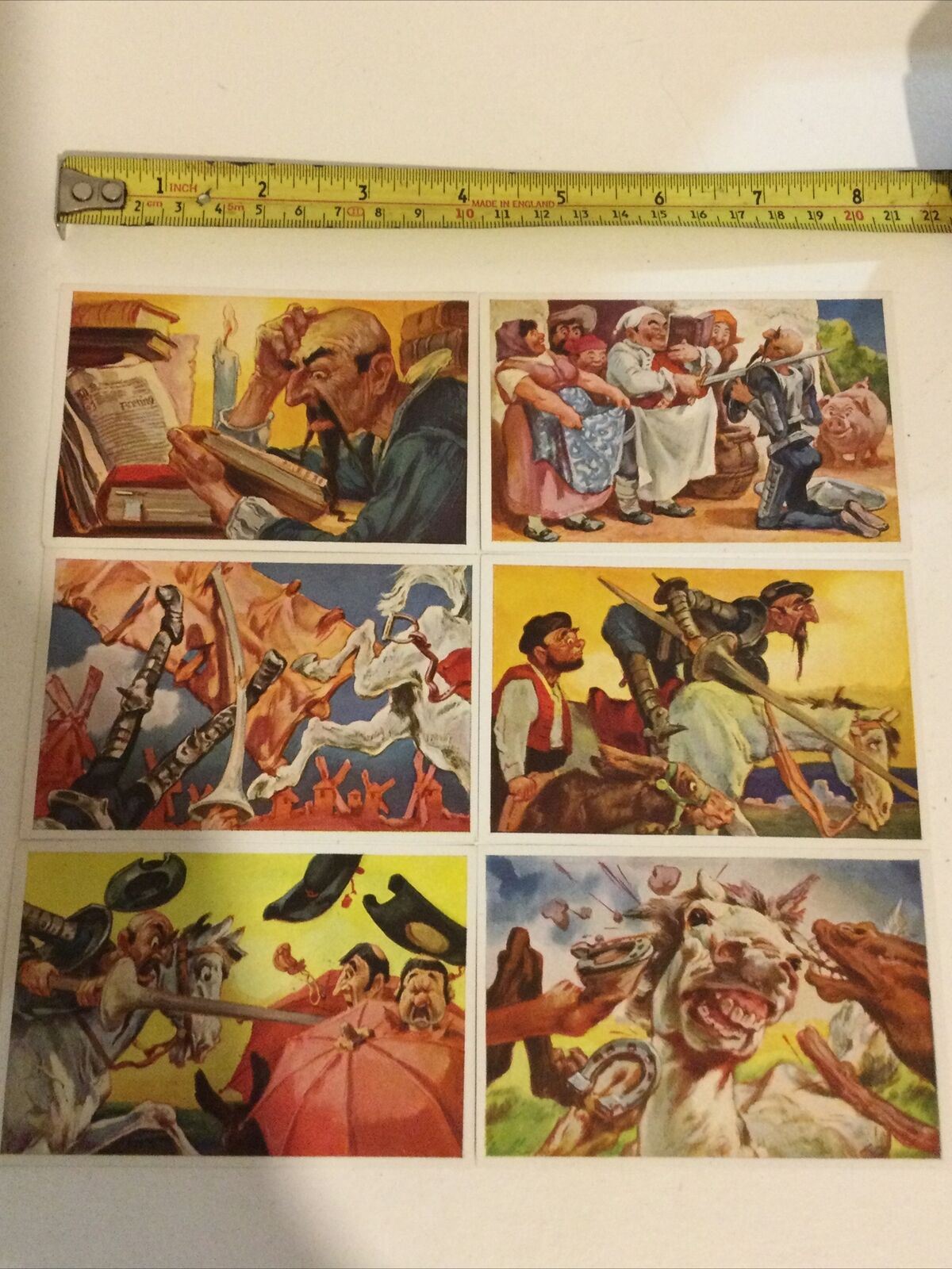 6 X Vintage 1930s Don Quixote Images. Sammelwerk Cigarette Cards Nos. 80-85 VGC