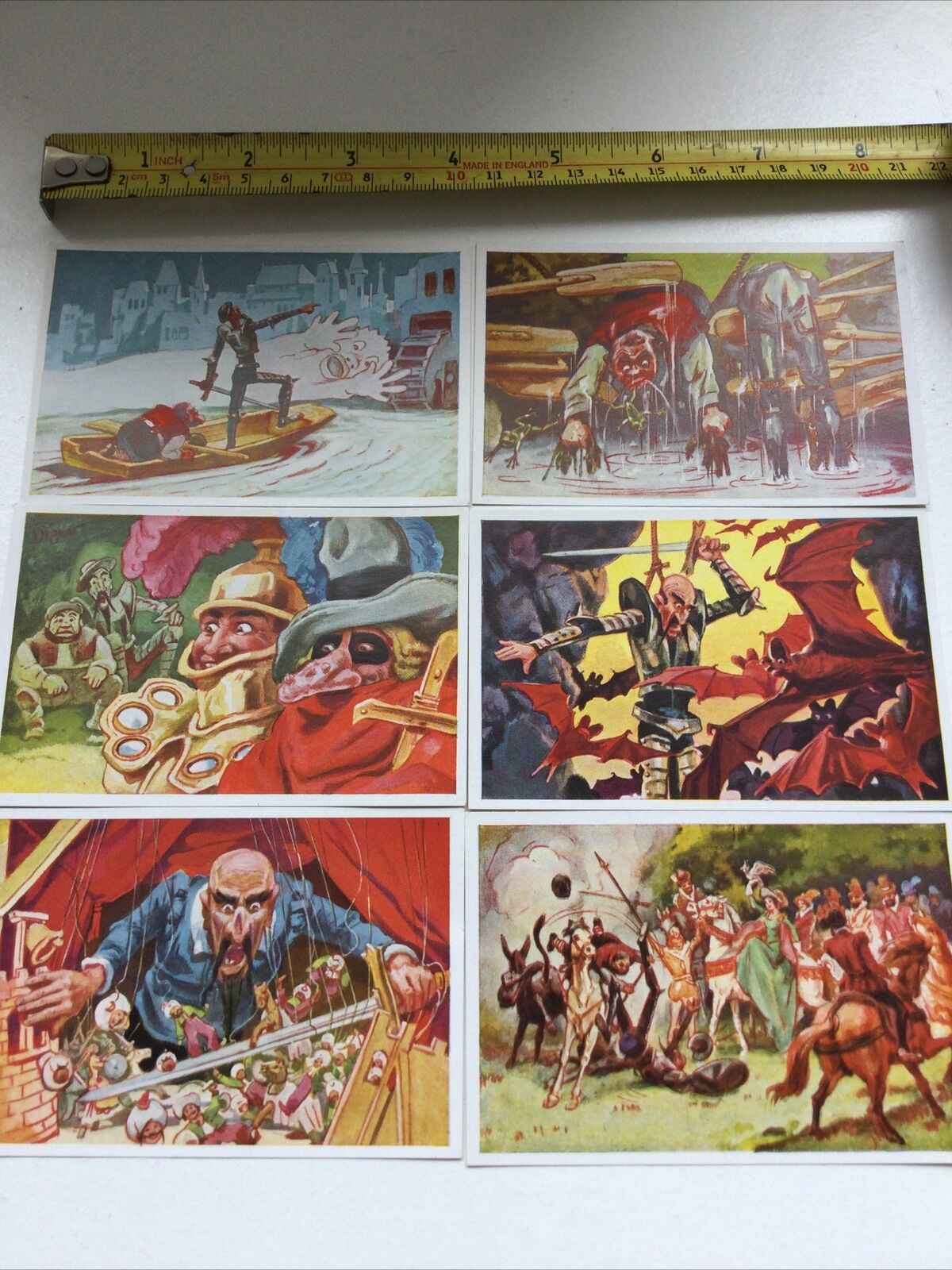 6 X Vintage 1930s Don Quixote Images. Sammelwerk Cigarette Cards Nos. 98-103 VGC