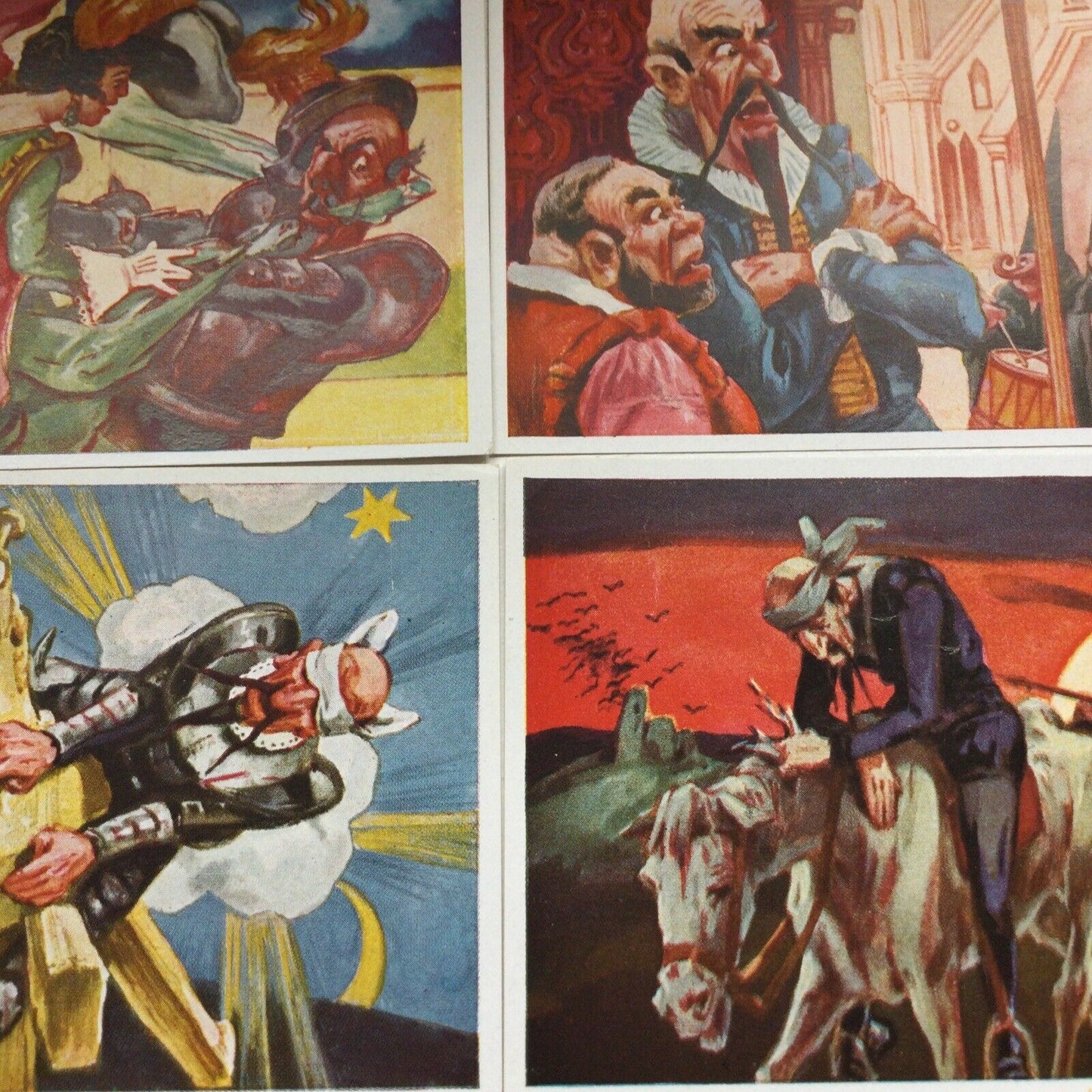 4 x Vintage 1930s Don Quixote Images. Sammelwerk Cigarette Cards #104-107 VGC