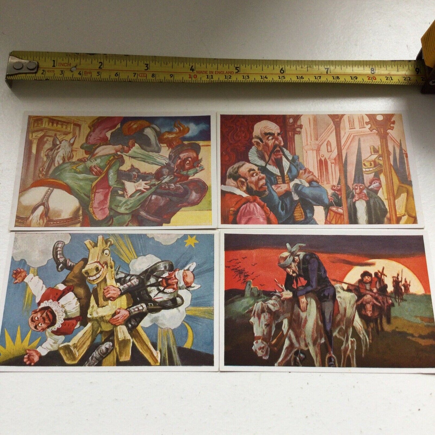 4 x Vintage 1930s Don Quixote Images. Sammelwerk Cigarette Cards #104-107 VGC