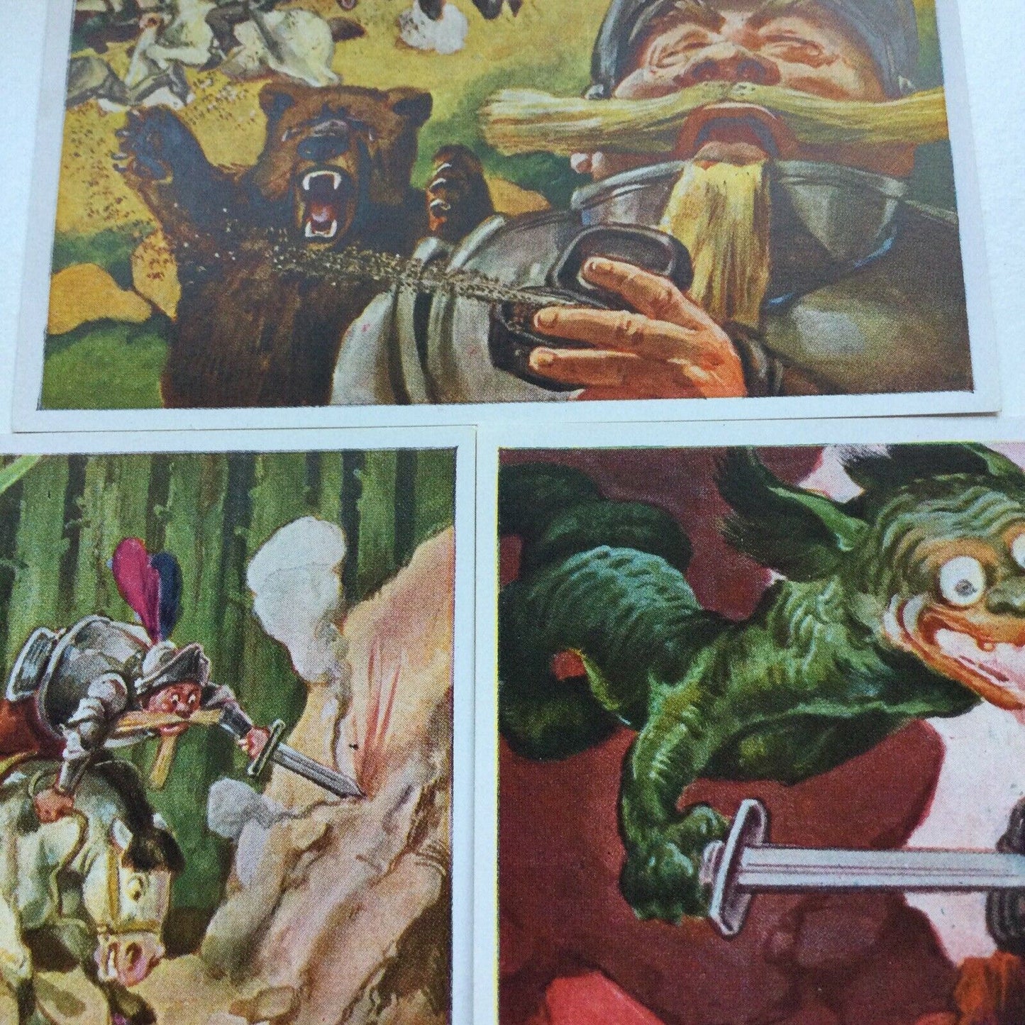 3 x Vintage 1930s Images Sammelwerk Cigarette Cards KNIGHT BIBO & THE DEVIL VGC