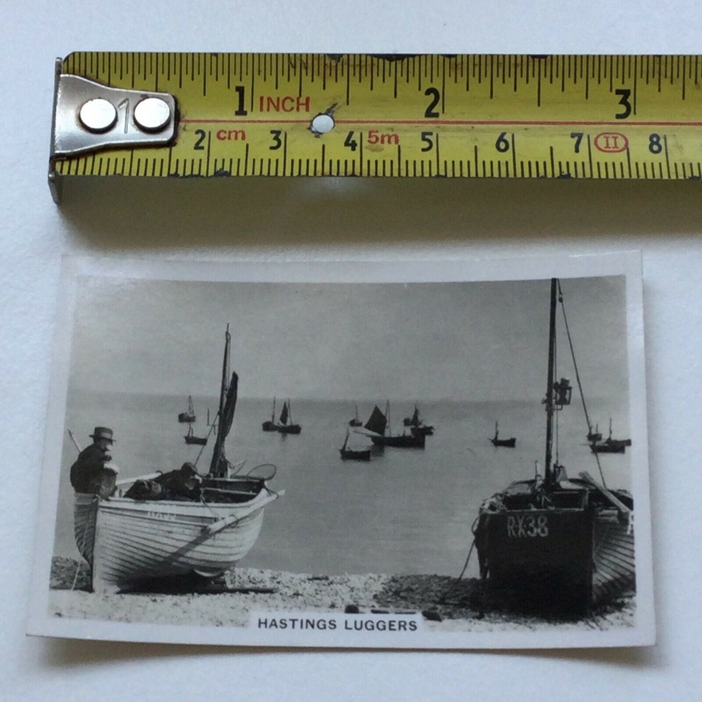 Vintage Photo Cigarette Card 1939 1930s Hastings Lubbers Fishing Beach Boat