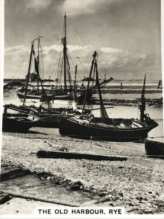 Vintage Photo Cigarette Card 1939 1930s The Old Harbour, Rye. Senior Service 24