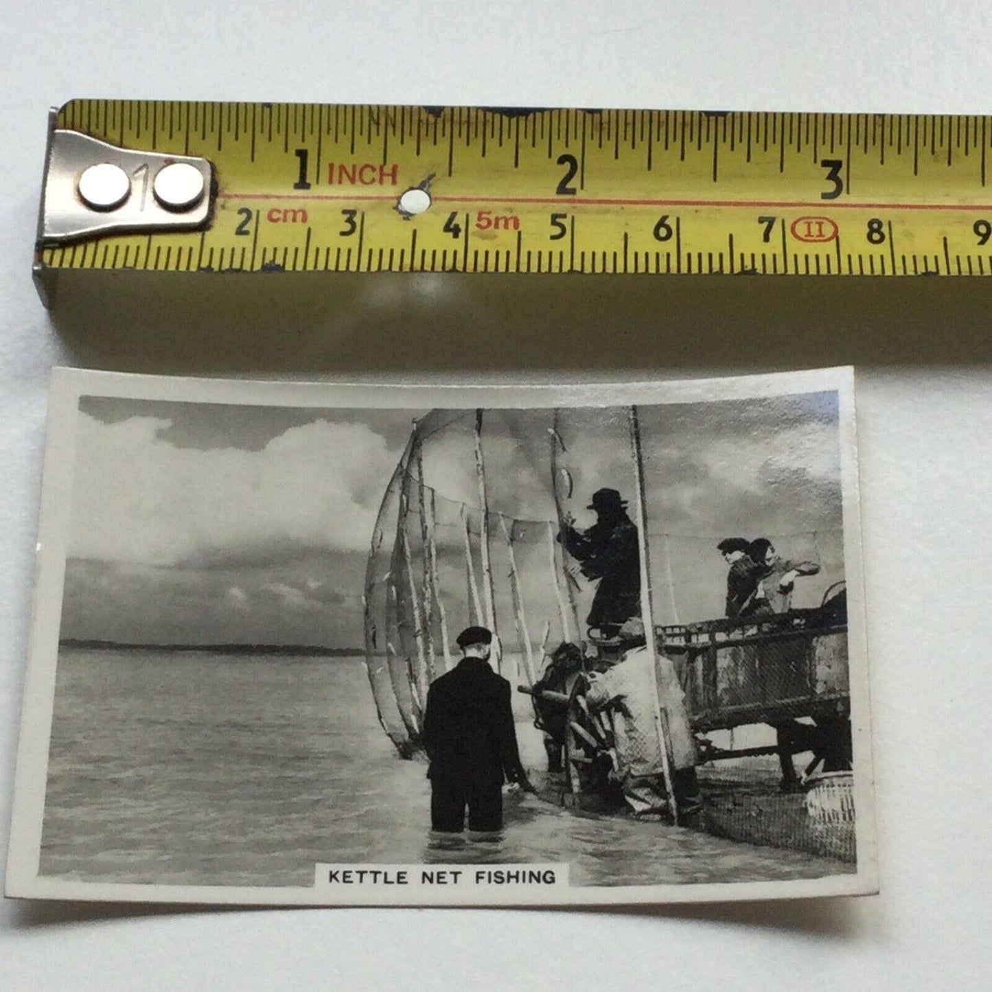 Vintage Photo Cigarette Card 1939 1930s KETTLE NET FISHING RYE BAY SUSSEX