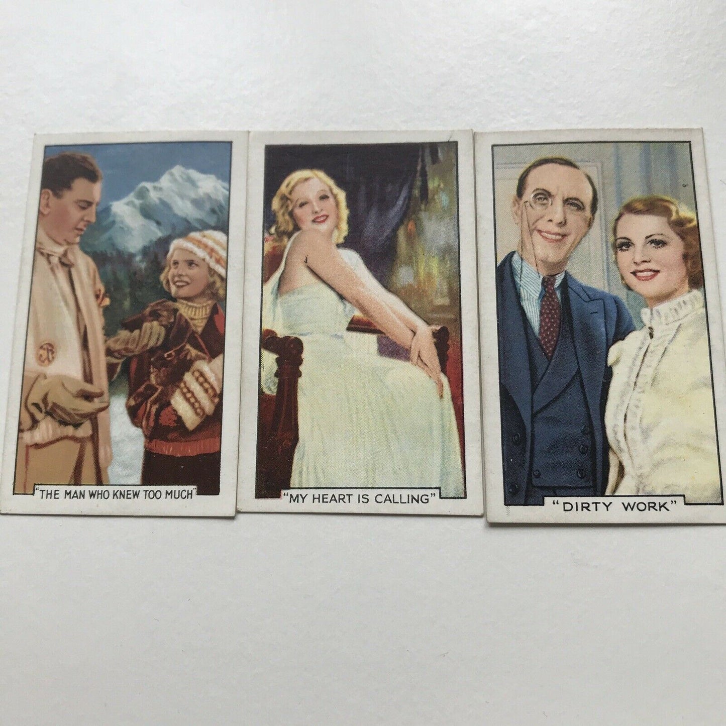 GAUMONT-BRITISH FILM MEMORABILIA. 3 x Cigarette Cards Gallaher 3 28 41 Famous