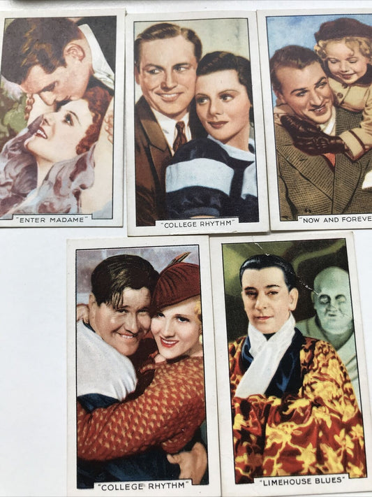 Set Of 5 Gallaher Cigarette Cards Famous Film Scenes 12 16 36 39 43 Paramount