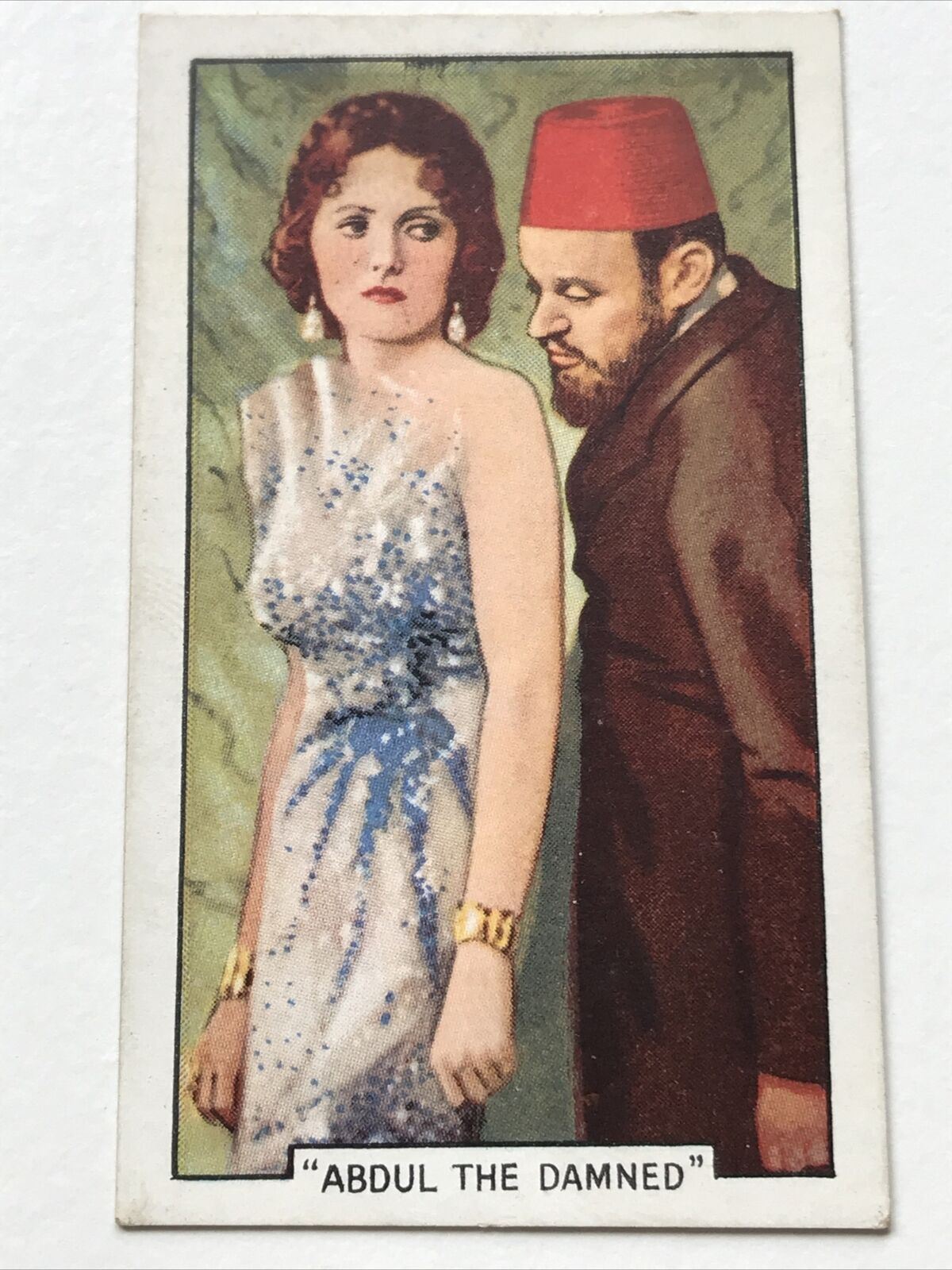 Gallaher Cigarette Card Famous Film Scenes #30 ABDUL THE DAMNED FRITZ KORTNER