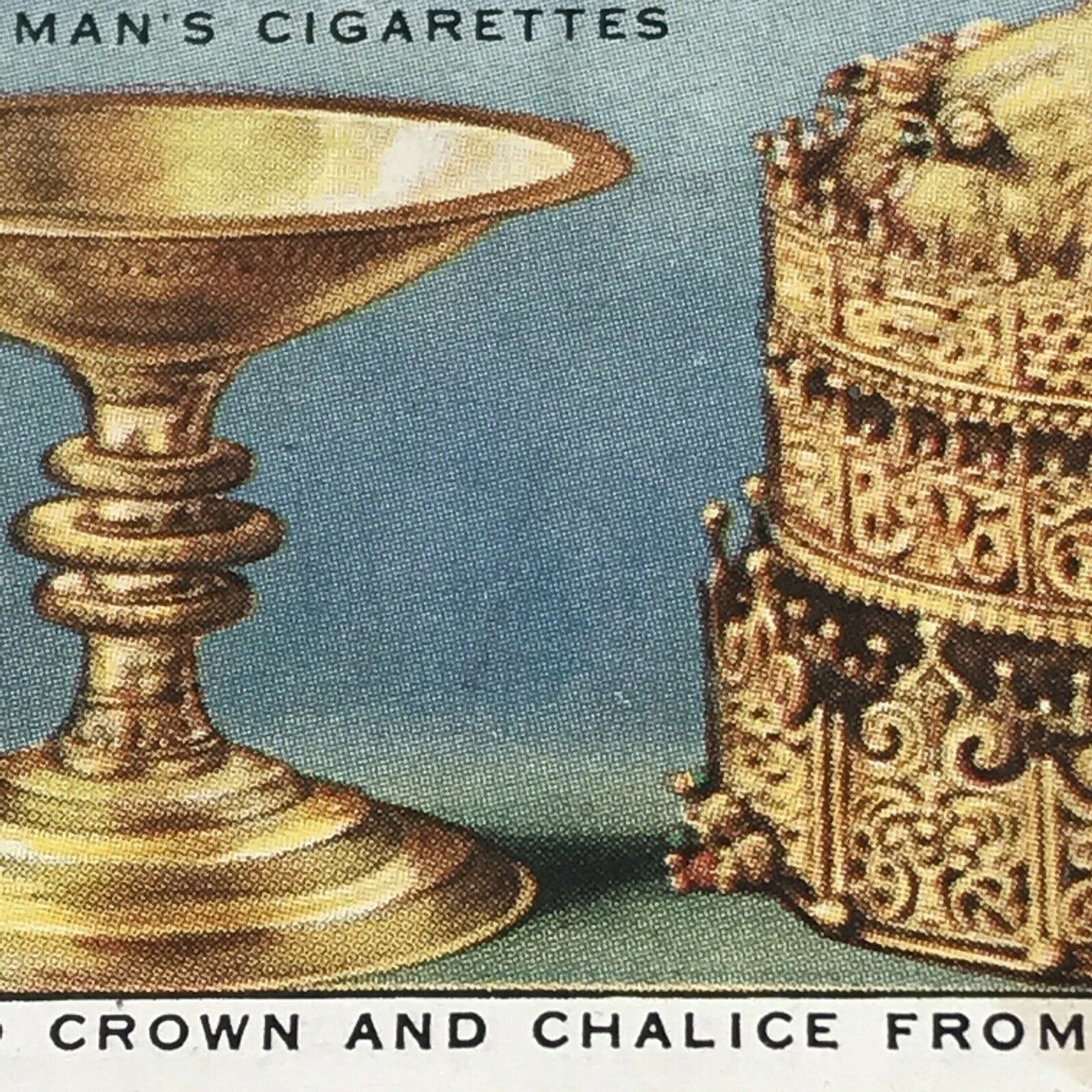 Churchmans Cigarette Card Treasure Trove #32 Gold Crown & Chalice From Abyssinia