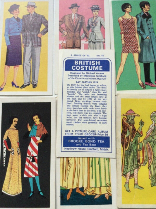 BRITISH COSTUME Brooke Bond Tea Cards 1967 - Please pick which cards you want