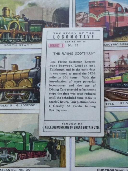 Kelloggs Collectable Trade Cards Story of Locomotive series 1 & 2 take your pick