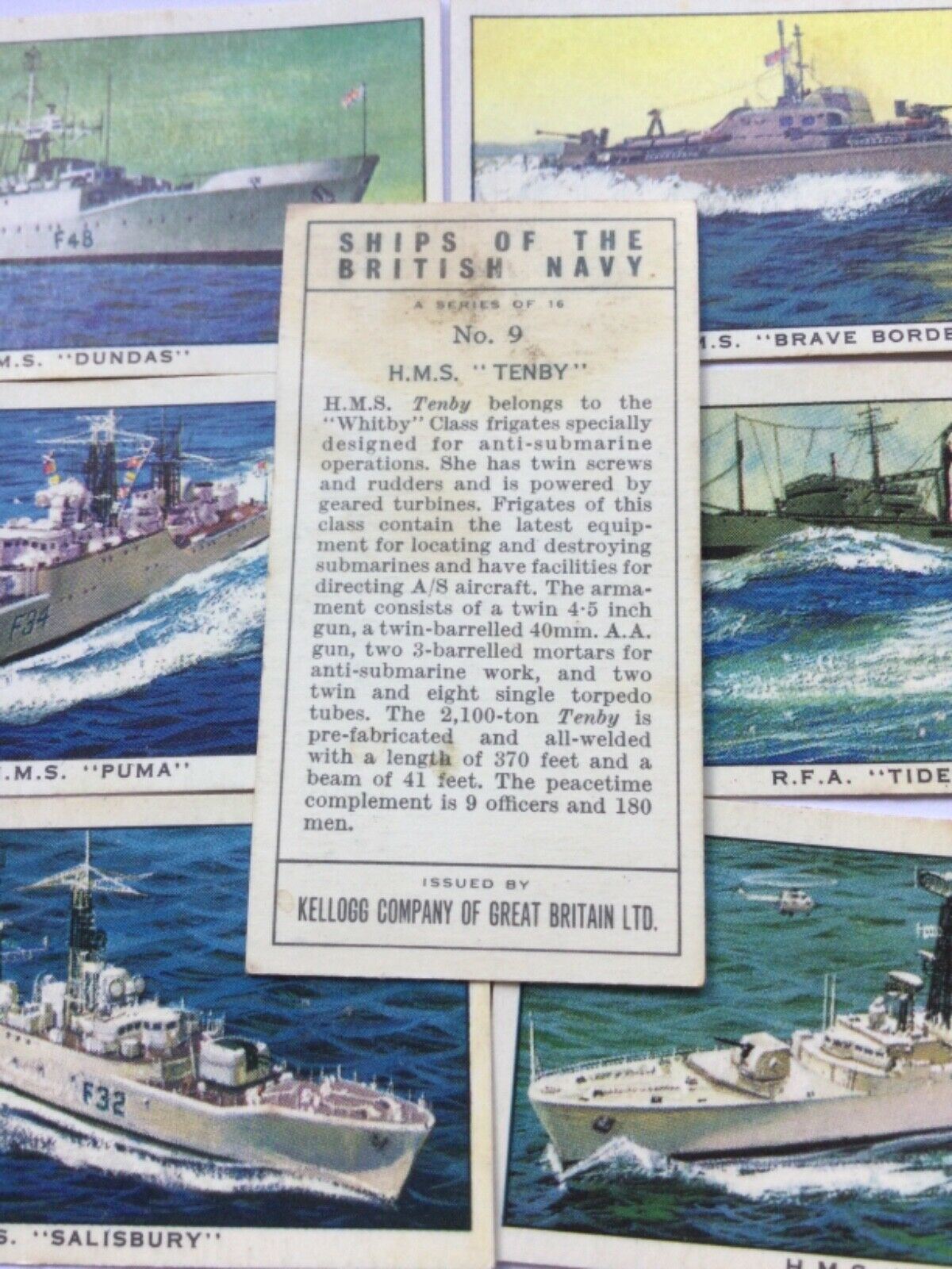 SHIPS OF THE BRITISH NAVY 1962 Kelloggs Collectable Trade Cards Take Your Pick